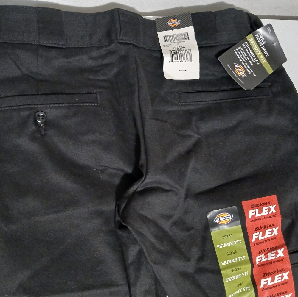 NWT Men's Dickies Black Twill Skinny Work‎ Pants - Picture 12 of 13